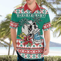 Hawaiian Skull Surfs Hawaiian Shirt Mele Kalikimaka Palaka Quilt Pattern - Polynesian Pride