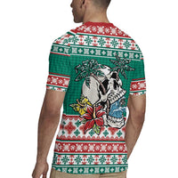 Hawaiian Skull Surfs Rugby Jersey Mele Kalikimaka Palaka Quilt Pattern - Polynesian Pride