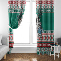 Hawaiian Skull Surfs Window Curtain Mele Kalikimaka Palaka Quilt Pattern - Polynesian Pride