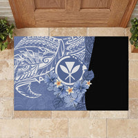 Aloha Vintage Hawaii Tribal Rubber Doormat Blue Style LT9 - Polynesian Pride