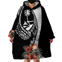 Hafa Adai Guam Wearable Blanket Hoodie Tropical Flowers with Polynesian Pattern LT9 - Polynesian Pride