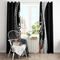 Hafa Adai Guam Window Curtain Tropical Flowers with Polynesian Pattern LT9 - Polynesian Pride