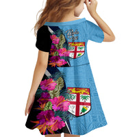 Bula Fiji Vintage Fijian Masi Pattern Family Matching Summer Maxi Dress and Hawaiian Shirt Blue Unique LT9 - Polynesian Pride