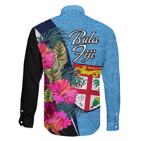Bula Fiji Vintage Fijian Masi Pattern Family Matching Summer Maxi Dress and Hawaiian Shirt Blue Unique LT9 - Polynesian Pride