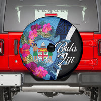 Bula Fiji Vintage Fijian Masi Pattern Spare Tire Cover Blue Unique LT9 - Polynesian Pride