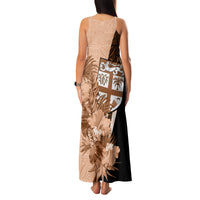 Bula Fiji Vintage Fijian Masi Pattern Family Matching Tank Maxi Dress and Hawaiian Shirt Peach Fuzz Unique LT9 - Polynesian Pride