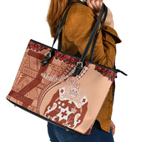 Vintage Tonga Kahoa Heilala Flower Leather Tote Bag LT9 - Polynesian Pride