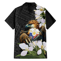 Philippines Eagle with Coat Of Arm Family Matching Off The Shoulder Long Sleeve Dress and Hawaiian Shirt Simple Sampaguita Jasmine LT9 - Polynesian Pride