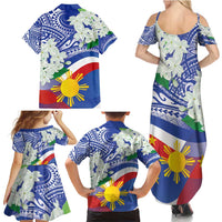Philippines Flag Family Matching Summer Maxi Dress and Hawaiian Shirt Sampaguita Jasmine with Polynesian Tribal LT9 - Polynesian Pride