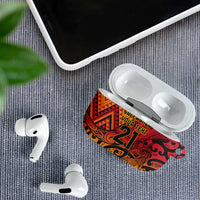 New Zealand Rangatira Custom AirPods Case Red and Gold Niho Taniwha Maori Tribal - Polynesian Pride