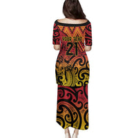 New Zealand Rangatira Custom Family Matching Puletasi and Hawaiian Shirt Red and Gold Niho Taniwha Maori Tribal LT9 - Polynesian Pride