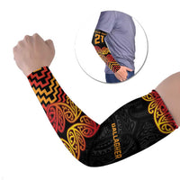 New Zealand Rugby Pacific Custom Arm Sleeves Rangatira Maori Kowhaiwhai Pattern LT9 Set of 2 Gold - Polynesian Pride