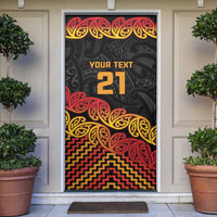 New Zealand Rugby Pacific Custom Door Cover Rangatira Maori Kowhaiwhai Pattern LT9 Gold - Polynesian Pride