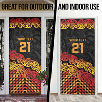 New Zealand Rugby Pacific Custom Door Cover Rangatira Maori Kowhaiwhai Pattern LT9 - Polynesian Pride
