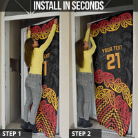 New Zealand Rugby Pacific Custom Door Cover Rangatira Maori Kowhaiwhai Pattern LT9 - Polynesian Pride