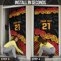 New Zealand Rugby Pacific Custom Door Cover Rangatira Maori Kowhaiwhai Pattern LT9 - Polynesian Pride