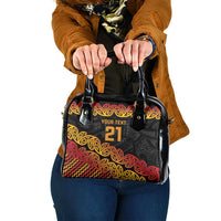 New Zealand Rugby Pacific Custom Shoulder Handbag Rangatira Maori Kowhaiwhai Pattern LT9 One Size Gold - Polynesian Pride