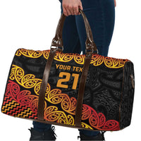 New Zealand Rugby Pacific Custom Travel Bag Rangatira Maori Kowhaiwhai Pattern - Polynesian Pride