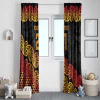 New Zealand Rugby Pacific Custom Window Curtain Rangatira Maori Kowhaiwhai Pattern LT9 - Polynesian Pride