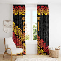 New Zealand Rugby Pacific Custom Window Curtain Rangatira Maori Kowhaiwhai Pattern LT9 - Polynesian Pride