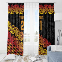 New Zealand Rugby Pacific Custom Window Curtain Rangatira Maori Kowhaiwhai Pattern LT9 - Polynesian Pride