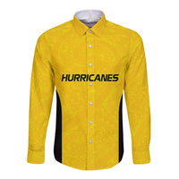 New Zealand Rugby Pacific Custom Long Sleeve Button Shirt Hau Awhiowhio Maori Tribal Tattoo LT9 Unisex Gold - Polynesian Pride