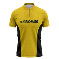 New Zealand Rugby Pacific Custom Zipper Polo Shirt Hau Awhiowhio Maori Tribal Tattoo LT9 Gold - Polynesian Pride