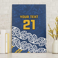 New Zealand Rugby Pacific Custom Canvas Wall Art Kahupeka Maori Kowhaiwhai Pattern LT9 Without Frame Blue - Polynesian Pride