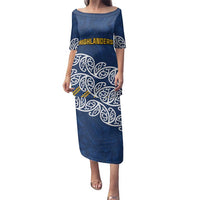 New Zealand Rugby Pacific Custom Family Matching Puletasi and Hawaiian Shirt Kahupeka Maori Kowhaiwhai Pattern LT9 Mom's Dress Blue - Polynesian Pride