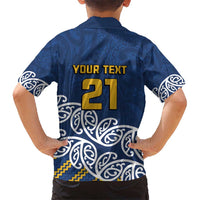 New Zealand Rugby Pacific Custom Kid Hawaiian Shirt Kahupeka Maori Kowhaiwhai Pattern