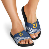 New Zealand Rugby Pacific Custom Slide Sandals Kahupeka Maori Kowhaiwhai Pattern LT9 - Polynesian Pride