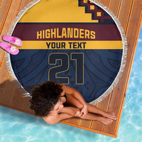 New Zealand Rugby Pacific Custom Beach Blanket Kahupeka Retro 2025 Taniko Motif LT9 - Polynesian Pride