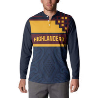 New Zealand Rugby Pacific Custom Button Sweatshirt Kahupeka Retro 2025 Taniko Motif LT9 - Polynesian Pride