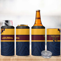 New Zealand Rugby Pacific Custom 4 in 1 Can Cooler Tumbler Kahupeka Retro 2025 Taniko Motif LT9 - Polynesian Pride
