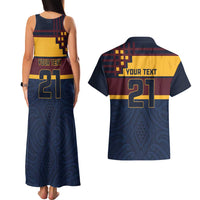 New Zealand Rugby Pacific Custom Couples Matching Tank Maxi Dress and Hawaiian Shirt Kahupeka Retro 2025 Taniko Motif LT9 - Polynesian Pride