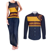 New Zealand Rugby Pacific Custom Couples Matching Tank Maxi Dress and Long Sleeve Button Shirt Kahupeka Retro 2025 Taniko Motif