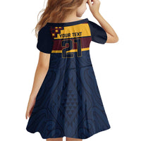 New Zealand Rugby Pacific Custom Family Matching Off Shoulder Short Dress and Hawaiian Shirt Kahupeka Retro 2025 Taniko Motif LT9 - Polynesian Pride