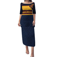 New Zealand Rugby Pacific Custom Puletasi Kahupeka Retro 2025 Taniko Motif LT9 Long Dress Blue - Polynesian Pride
