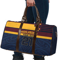 New Zealand Rugby Pacific Custom Travel Bag Kahupeka Retro 2025 Taniko Motif - Polynesian Pride