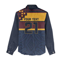 New Zealand Rugby Pacific Custom Women Casual Shirt Kahupeka Retro 2025 Taniko Motif LT9 - Polynesian Pride