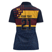 New Zealand Rugby Pacific Custom Women Polo Shirt Kahupeka Retro 2025 Taniko Motif LT9 - Polynesian Pride