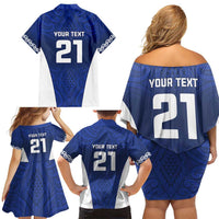 New Zealand Rugby Pacific Custom Family Matching Off Shoulder Short Dress and Hawaiian Shirt Kahurangi Auckland All Blue LT9 - Polynesian Pride