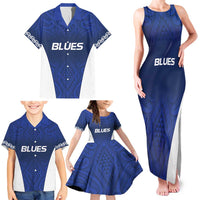 New Zealand Rugby Pacific Custom Family Matching Tank Maxi Dress and Hawaiian Shirt Kahurangi Auckland All Blue LT9 - Polynesian Pride