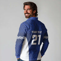 New Zealand Rugby Pacific Custom Long Sleeve Polo Shirt Kahurangi Auckland All Blue