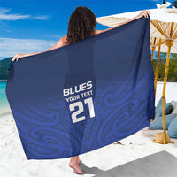 New Zealand Rugby Pacific Custom Sarong Kahurangi Auckland All Blue LT9 One Size 44 x 66 inches Blue - Polynesian Pride
