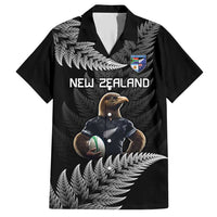 New Zealand Rugby Custom Family Matching Short Sleeve Bodycon Dress and Hawaiian Shirt Glory Be To Black Silver-fern LT9 Dad's Shirt - Short Sleeve Black - Polynesian Pride