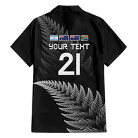 New Zealand Rugby Custom Family Matching Short Sleeve Bodycon Dress and Hawaiian Shirt Glory Be To Black Silver-fern LT9 - Polynesian Pride