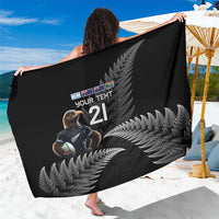 New Zealand Rugby Custom Sarong Glory Be To Black Silver-fern LT9 One Size 44 x 66 inches Black - Polynesian Pride