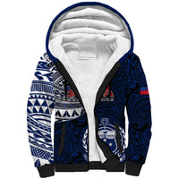 Custom Samoa Rugby Sherpa Hoodie Proud Samoa World Cup 2023 LT9 Unisex Blue - Polynesian Pride