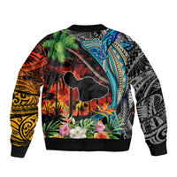 Personalised Hawaii Strong Maui Wildfire Sleeve Zip Bomber Jacket Pray For Lahaina Maui LT9 - Polynesian Pride